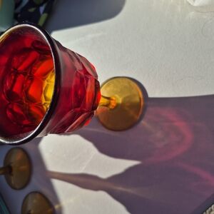 Vintage Red and Gold Goblet